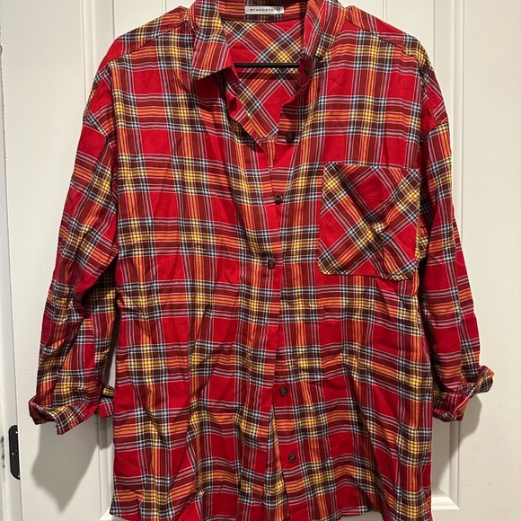Staccato Tops - Staccato Yellow and Red Button Down Shirt